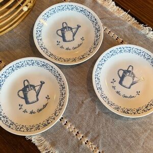 Corelle In the Garden set of 3 dessert plates, GUC, collectible, discontinued.